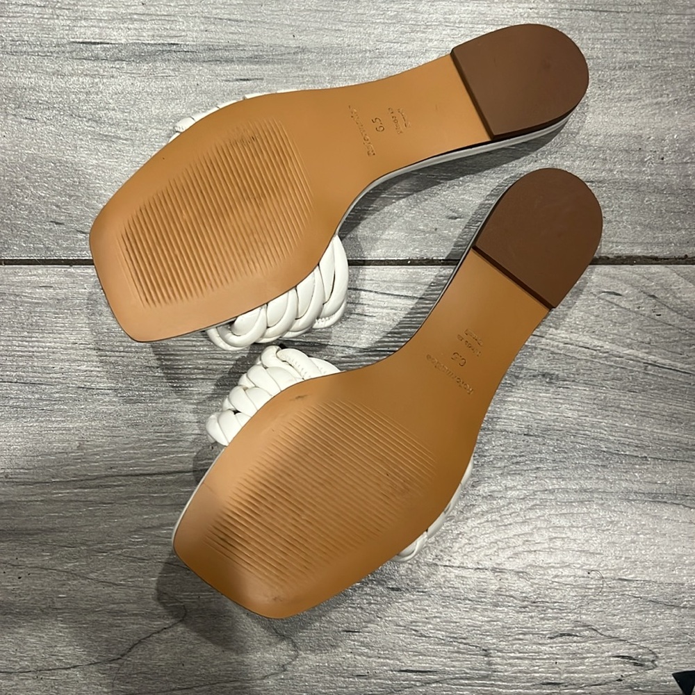 Reformation White Braided Strap Slide Sandals - Picture 3 of 7